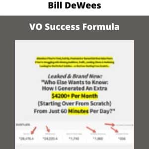 Bill DeWees – VO Success Formula | Available Now !