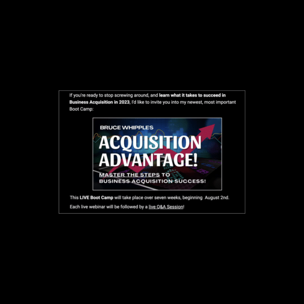 Bruce Whipple – Acquisition Advantage