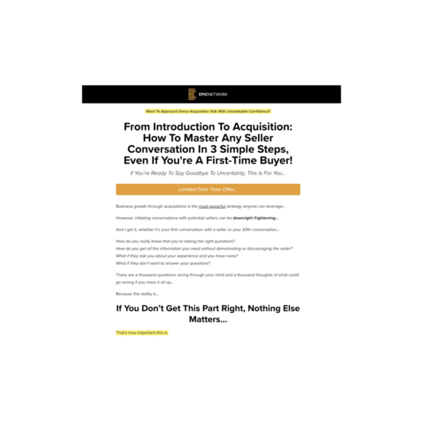 Christopher Wick (Epic Network) – Discovery Call Masterclass