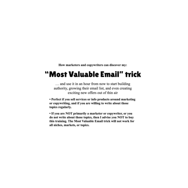 John Bejakovic – Most Valuable Email