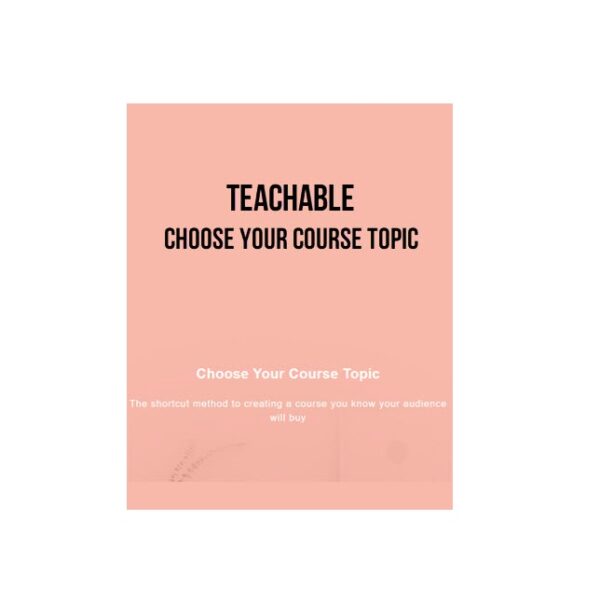 Teachable – Choose Your Course Topic